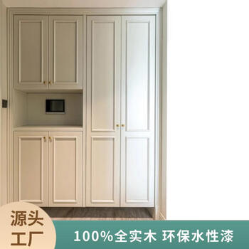 Kezitu cabinet door custom french cream style wardrobe glass cabinet door solid wood water-based paint high-end whole house customization