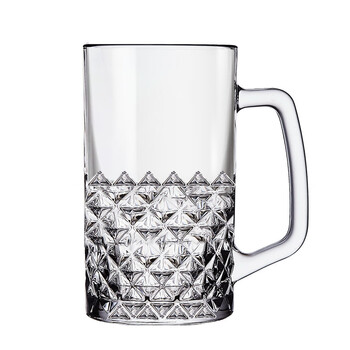 Ye yu thickened glass beer mug large capacity internet celebrity beer mug commercial household new internet celebrity mug four pack 500ml large capacity