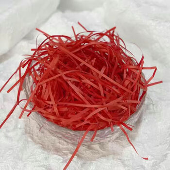 Raffia filler, colorful festive gift box, shredded paper, straw material, wedding candy box, fruit exquisite box, item number 7, big red, 500g per pound