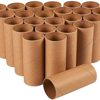 Hand-rolled empty paper tube outer diameter 4cm rolled paper core paper tube brown kraft paper cutting puzzle construction handmade diy environmentally friendly materials height 10cm 30 pieces outer diameter 4cm wall thickness 1mm