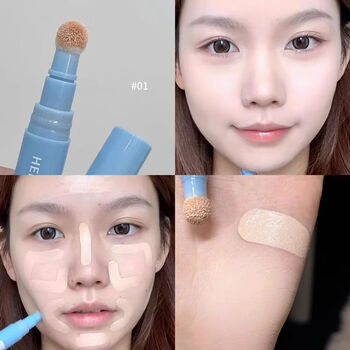 Jiuvia concealer and brightening liquid pen before makeup, cream concealer to cover spots and acne, 1 stick of condensed milk white