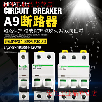 Yue changsheng original schneider ic65n circuit breaker 1p2p3p4p-16a20a25a32a40-63a total air switch a9 80a 3p