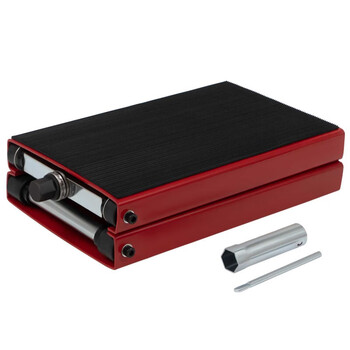 He jiangong motorcycle lift platform repair frame lift jack electric motorcycle parking frame repair (adjustment) wide body thickened platform red