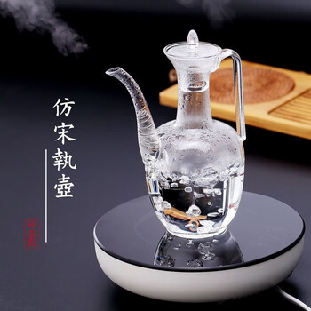 Wilkie imitation song dynasty liquor dispenser glass jug filled with white wine decanter decanter high-end liquor jug with spout divider antique wine flask single pot 550ml 1 piece