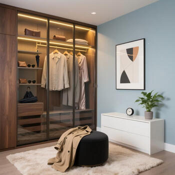 Piano whole house customized wardrobe cloakroom bedroom open large wardrobe combination overall wardrobe furniture prepayment (consult customer service for a plan)