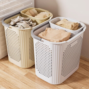 Nafenai large capacity dirty clothes basket bathroom bathroom dirty clothes storage basket household laundry basket organizer dirty clothes basket large cream color with underwear basket high-quality selection of odorless and harmless materials