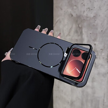 Bellomi metal lens holder suitable for xiaomi 17promax mobile phone case xiaomi17pro magnetic frosted electroplating all-inclusive anti-fall internet celebrity new high-end protective cover shell black magnetic frosted lens holder shell xiaomi 17promax