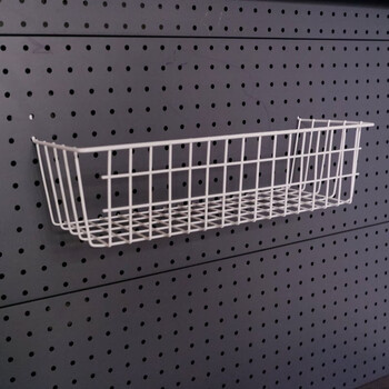Floor-standing hole board accessories shelf 2.5 hole center distance hole board accessories collection hanging basket storage rack small partition white 39*15*10cm