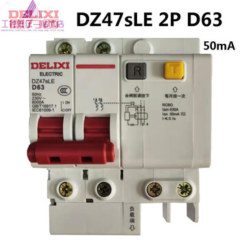 Delixi power leakage protector 2p 63a leakage protector 50ma 63a 2p