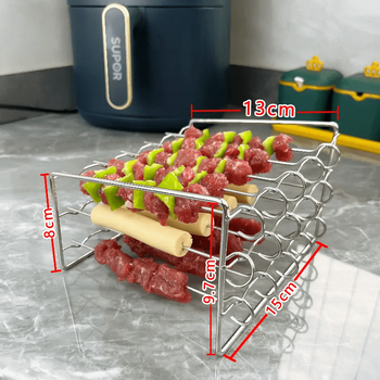 304 air fryer special barbecue rack grill rack square skewers oven barbecue rack purchasing (large size) 304 grill + 45 grill skewers