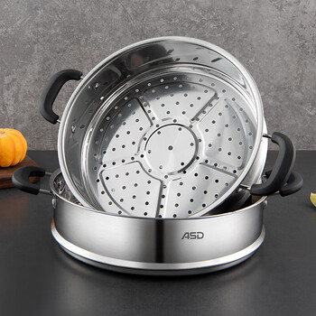 Asd steamer steamer 430 stainless steel wok steamer universal steamer single layer steamer 30cm zs30z3wg