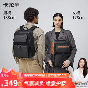 Kara sheep airbag burden reducing computer bag business large capacity 15.6-inch backpack men's and women's backpack 5213 black