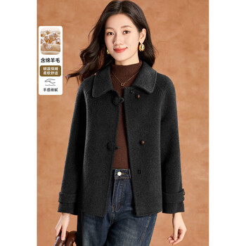 Kebel high-end national style wool short coat 2025 autumn and winter new style slim and versatile double-sided woolen coat l