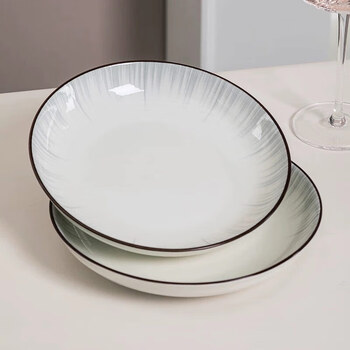 Chuanqi white porcelain plate 7 inches 2-pack ceramic dinner plate/dish plate/soup plate microwave safe galaxy