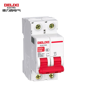 Delixi electric air switch circuit breaker dengfeng series small household air switch dz47v series air switch dz47v 2p c63