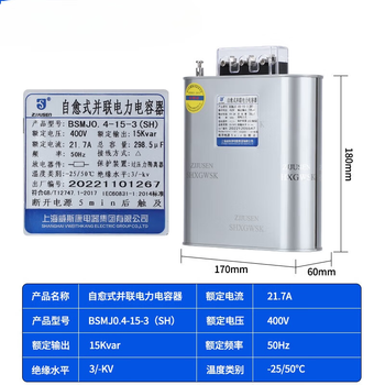 Ai style compensation parallel power capacitor bsmj0.45-20-3 0.4-30-3 40 15kvar shanghai viscon bsmj0.4-60-3