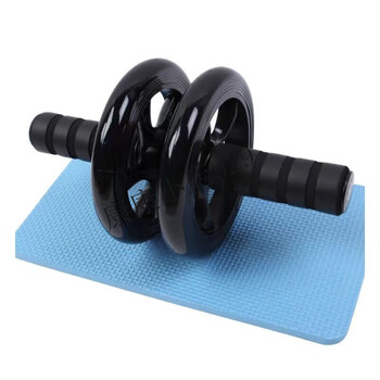 Abdominal wheel abdominal muscle wheel home fitness equipment belly slimming unisex beginner training slim waist (14 inch black) double wheel abdominal wheel