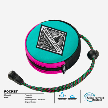 Gagafriends color-blocked pull-out design key bag coin coin earphone bag mini storage bag ins bag pendant pink and green key bag