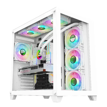 Panoramic room mini pro computer case desktop case atx sea view room supports 360 240 water-cooled luxury chassis sea view room pro-white (supports 360 water cooling/atx motherboard)