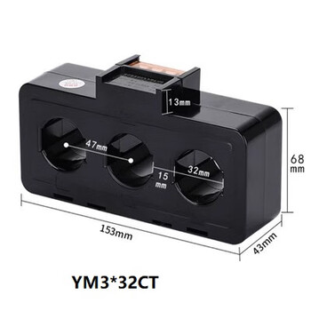 Three-phase integrated current transformer, high precision and easy to install, with ammeter and electric meter, 30/5-800/5a 3*32mm 0-5 level 30/5 iron sheet installation