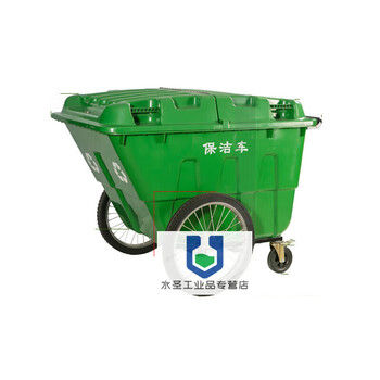 400l cleaning truck push plastic sanitation garbage truck large outdoor trash can municipal property garbage removal truck green (complete vehicle)