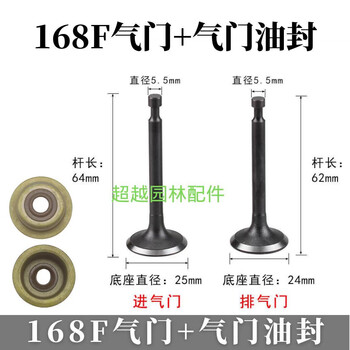 Woch gasoline generator micro-tillage pump 168f170f188f cylinder head accessories valve valve oil seal rocker arm 168f gasoline engine valve + valve oil seal