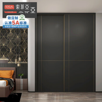 Sophia wardrobe customized modern simple built-in bedroom furniture integral wardrobe flat door ultra narrow frame light luxury membership fund