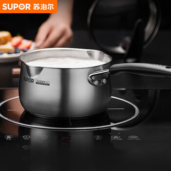 Supor 304 stainless steel milk pot 18cm thick double bottom infant induction cooker gas universal st18ja1