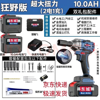 Dongcheng style impact electric wrench brushless lithium battery rechargeable high torque wrench rack worker auto repair multifunctional wrench auto repair model 600n torque 2 batteries 1 charge + gift pack