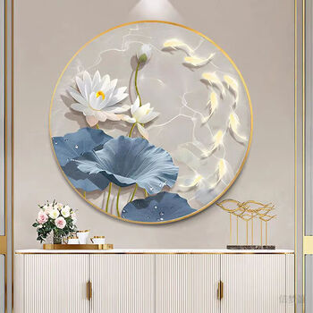 Kecss high-end lotus nine fish figure cross stitch 2025 new line embroidery living room handmade embroidery vertical version porch full embroidery cotton thread 60*60cm medium grid 3-strand thread embroidery