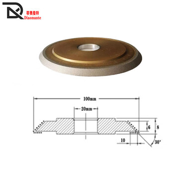 Wen yijia brazed diamond grinding wheel single bevel double bevel tungsten steel ceramic slotted chamfer grinding tungsten steel saw blade grinding wheel 100d*20h* single bevel angle 30