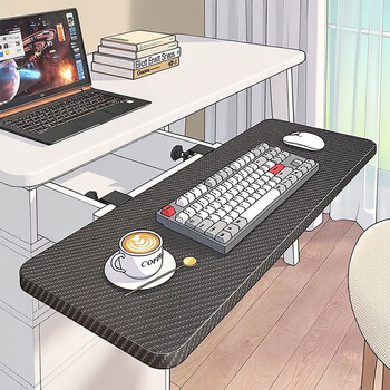 Ersijia table extension board desktop extension board bracket keyboard bracket tray computer desk with storage rack black bracket + black carbon fiber veneer 80*30