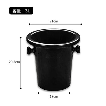 Bofu plastic spit bucket, red wine bucket, champagne bucket, blind tasting bucket, ice bucket, ice grain black, cocktail small wine bucket black, spit bucket-3l