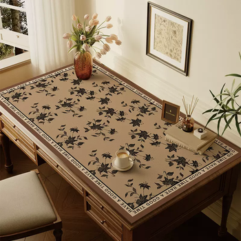 Yusenyi light luxury high-end desk mat is oil-proof, waterproof and anti-scalding office pvc leather desk mat desk book line flower cluster 40cmx60cm