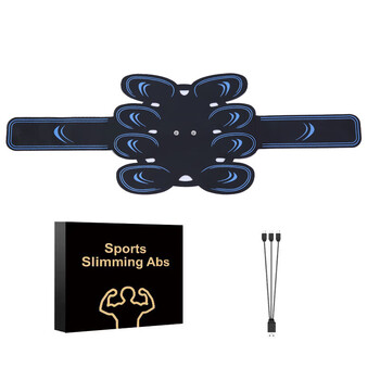 Menoqi fitness equipment ems abdominal muscle belt massage full body training abdominal vest line muscle fitness instrument blue-new belt eight pieces 1 host + 1 abdominal charging model-c3