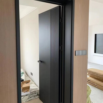 Black minimalist modern door wooden door solid wood composite paint-free paint bedroom paint-free soundproof door home interior door paint-free door package hardware