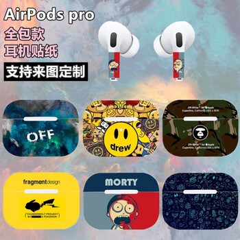 Shangmo applies airpodspro headphone stickers all-inclusive 3m frosted personality cartoon trendy brand full-film protective film can be customized. customize with pictures