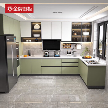 Oluoxun customized kitchen cabinets, kitchen cabinets, integrated cabinets, customized quartz stone countertops, one-piece home stove decoration, customized customization prepayment, please contact customer service for details