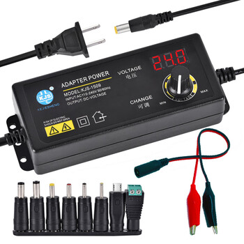 Shantou lincun 3-36v adjustable voltage power adapter kjs-1509 infinitely adjustable 3-12v digital display 3-24v5a universal 3-12v2a 24w 3c certified wall plug-in