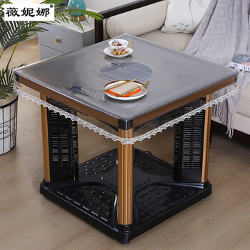 Venina tablecloth transparent fire table cover dining table mat light luxury high-end waterproof and oil-proof no-wash anti-scalding table protection mat thickened high transparent pvc table cover no odor length and width 80*80