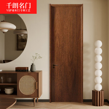 Qianlang mingmen bedroom door solid wood door household room door interior door antique style customized composite painted door guard craft 26-8153 (including measurement + transportation + home entry + installation + hardware)