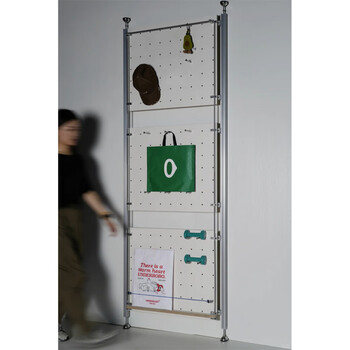 Simple entrance hall hole board display rack partition screen aluminum profile overhead storage rack nail board storage main picture