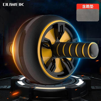 Duweike abdominal wheel abdominal muscle training men's and women's abdominal crunch fitness equipment home non-rebound with kneeling pads black and yellow