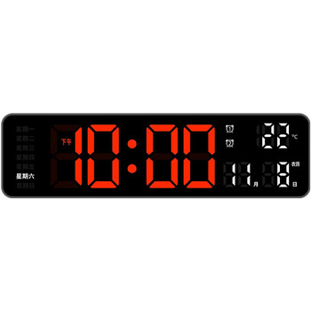 Jingshang xiaomi bluetooth led electronic clock perpetual calendar wall clock living room bedroom large screen smart alarm clock remote control temperature display desktop clock 25x7 cm red and white