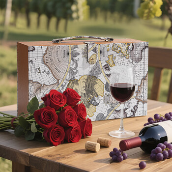 Jiu yijia red wine packaging gift box new high-end red wine box universal red wine box leather box wine packaging box mid-autumn festival window of the world double wine box with wine utensils