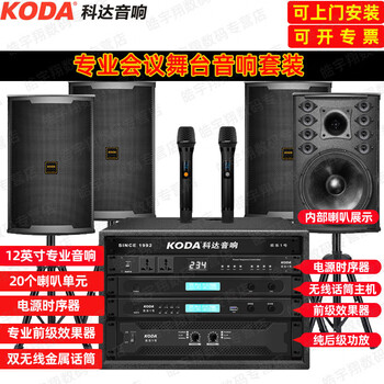 Keda conference room stage audio combination package bluetooth pure power amplifier effector wall-mounted speaker wireless microphone training classroom background music sound reinforcement system equipment 12-inch audio two pairs luxury package standard package