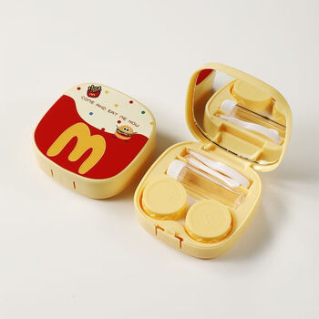 Moody contact lens wearing tools maimai contact lens box all-in-one with mirror tweezers clip three-piece companion box maimai contact lens box red full set of tools above styles follow the store for priority delivery