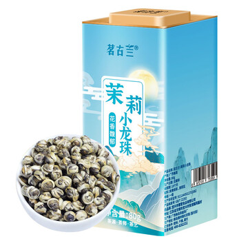 Minggulan brand flower and fruit tea jasmine small dragon beads flower tea wholesale office leisure green tea jasmine tea jasmine small dragon beads 80g can