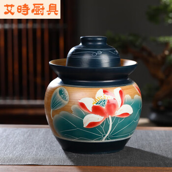 Vinoa jingdezhen kimchi jar household ceramic jar with lid pickled sauerkraut submerged pickled egg jar pickled pepper jar salted duck egg jar main picture 7 pounds