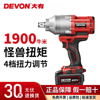 Dayou 20v lithium battery brushless impact wrench 5758 lithium battery brushless heavy-duty electric wind cannon powerful auto repair impact wrench 5758 5.0ah two batteries and one charge